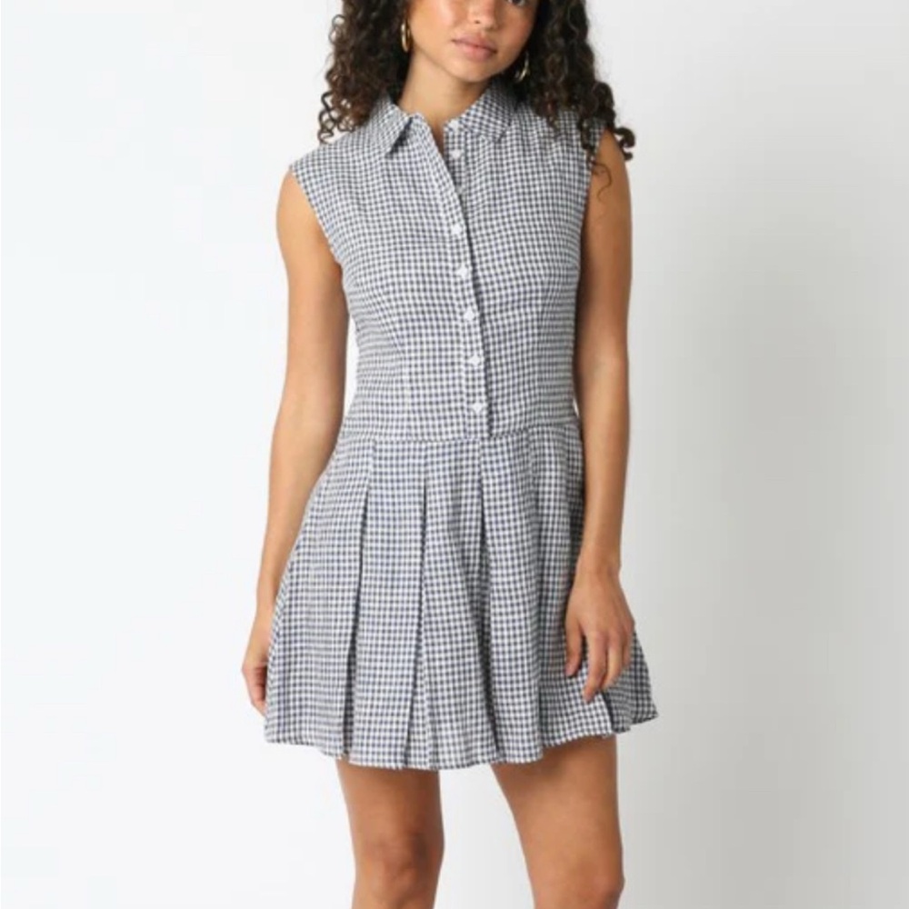 Black and White Gingham Mini Dress